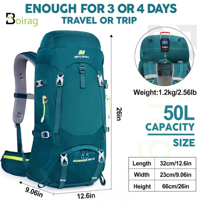 45+5 Liter Nevo Rhino Outdoor Hiking Backpack